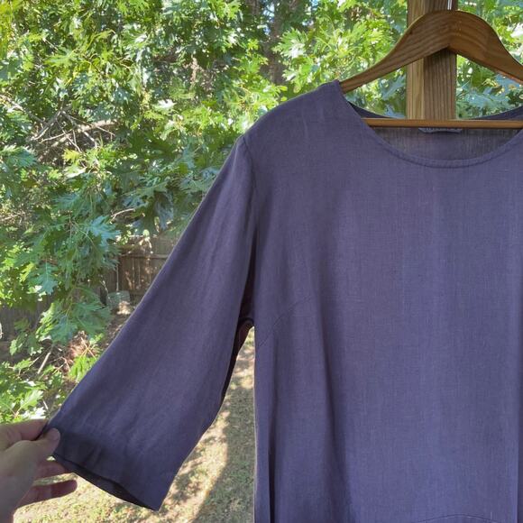 Linenfox Women's Light Purple 100% Linen Shift Dress Size M - Picture 3 of 5